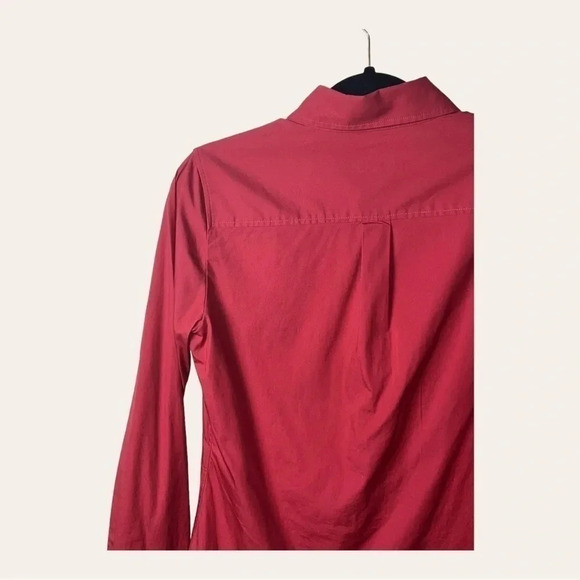 0190W. TALBOTS FULL BUTTON UP TOP COLLAR SIZE 4 DUSTY RED IN COLOR - Picture 8 of 11